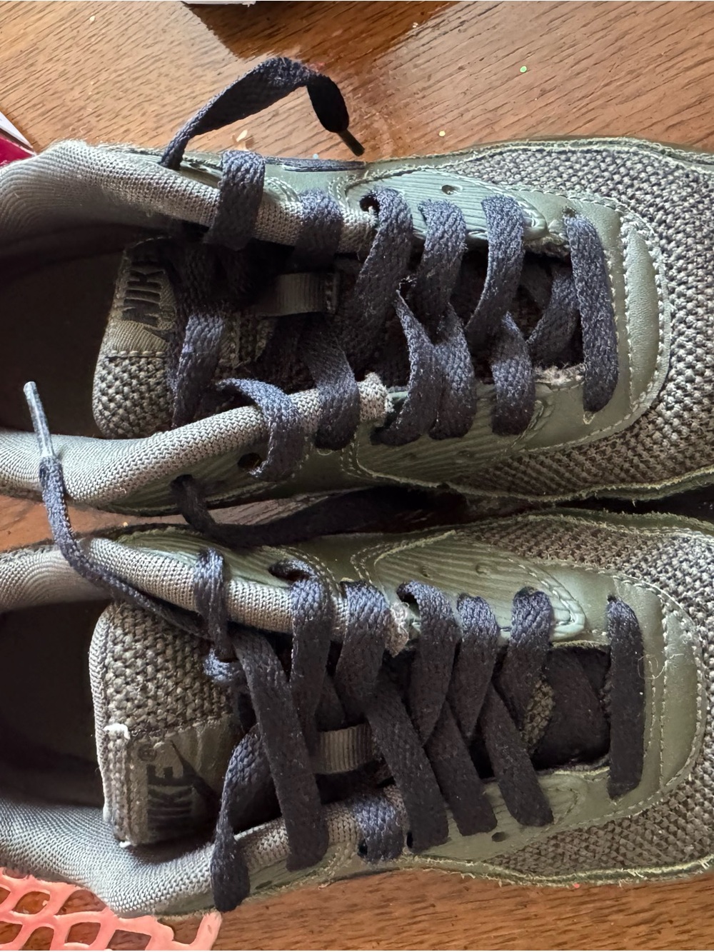 Nike Kids Olive Green and Dark Gray Casual Sneakers